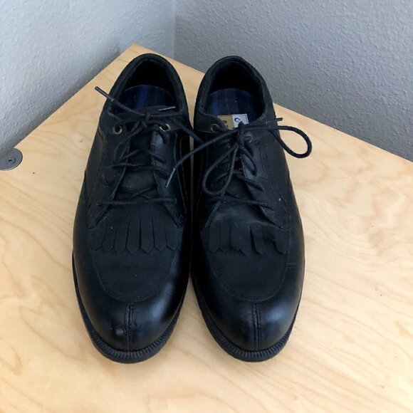CUTTER & BUCK Black Leather Cleated Kiltie Golf Shoes Men\'s size 8.5 MINT main image 10